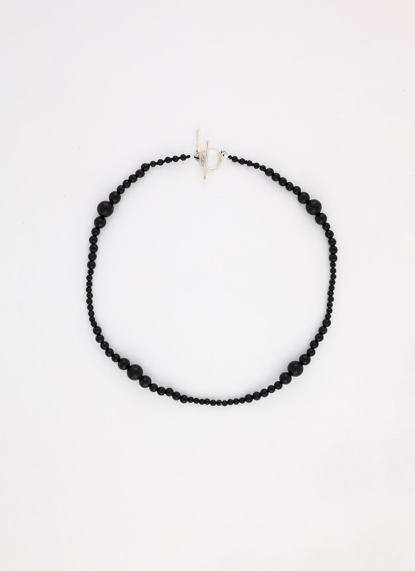 Collier perlé SWELL - Onyx noir - Argent 925